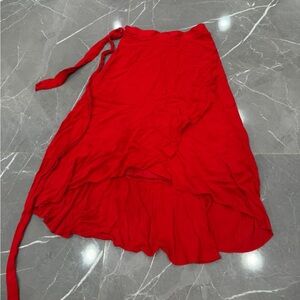 Anne Taylor red high low skirt